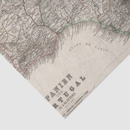 Spanje en Portugal, vier bladeren Tissuepapier (Detail)