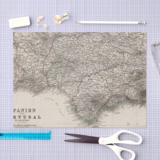 Spanje en Portugal, vier bladeren Tissuepapier (Craft)