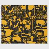 Spanje en Spaanse tradities zwart en Oranje Cadeaupapier (Vlak)