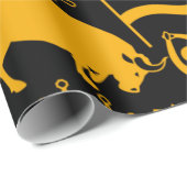 Spanje en Spaanse tradities zwart en Oranje Cadeaupapier (Rol Hoek)