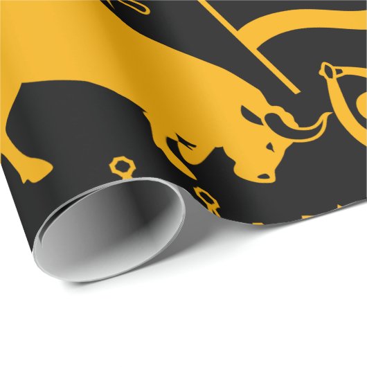 Spanje en Spaanse tradities zwart en Oranje Cadeaupapier (Rol Hoek)