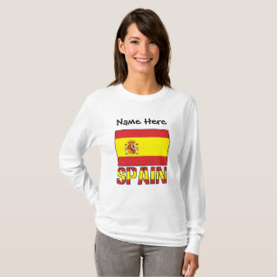 Spanje en Spaanse Vlag Persoonlijke Vrouwen T-shirt