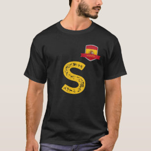 Spanje Espa a Human Flag Letter S Spanje Espa a T-shirt
