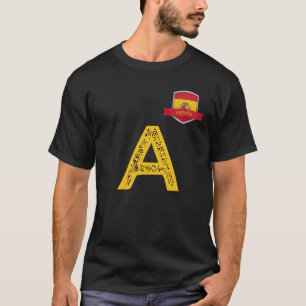 Spanje Espa Een menselijke vlag Letter A Spanje Es T-shirt