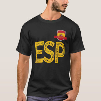 Spanje Espa een menselijke vlag Letter E en S en P T-shirt