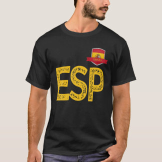 Spanje Espa een menselijke vlag Letter E en S en P T-shirt