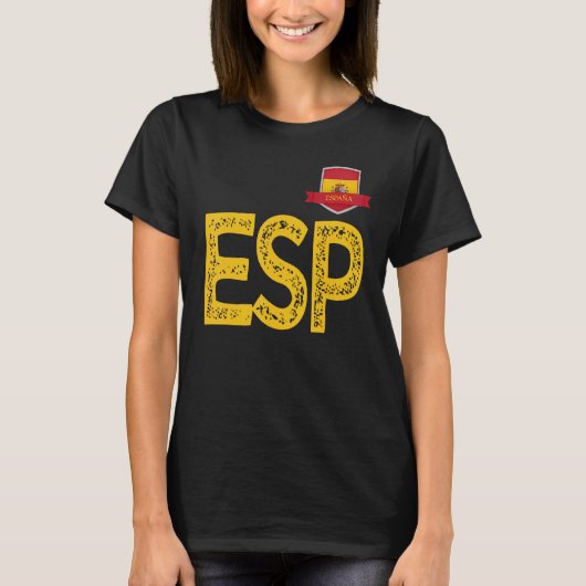 Spanje España Human-Flag Letter E en S en P Spanje T-shirt (Voorkant)