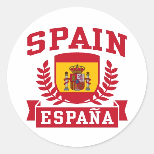 Spanje Espana Ronde Sticker (Voorkant)