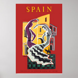 Spanje Espania Iberia Vintage Reisposter Poster