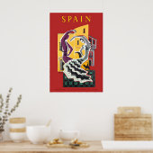 Spanje Espania Iberia Vintage Reisposter Poster (Keuken)