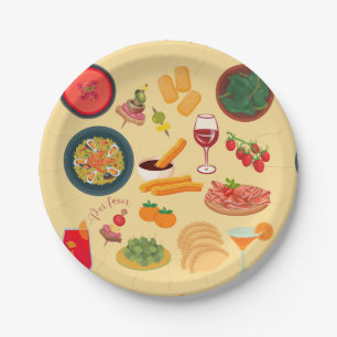 Spanje Eten Papieren Bordje