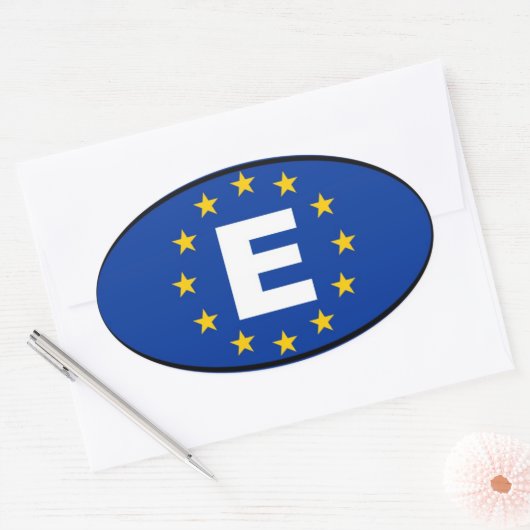 Spanje - Europese Unie Ovale Sticker (Envelop)