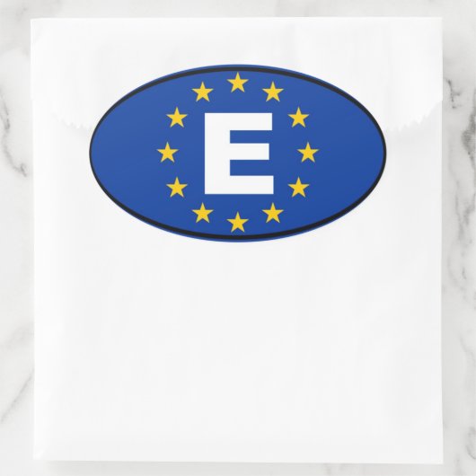 Spanje - Europese Unie Ovale Sticker (Tas)
