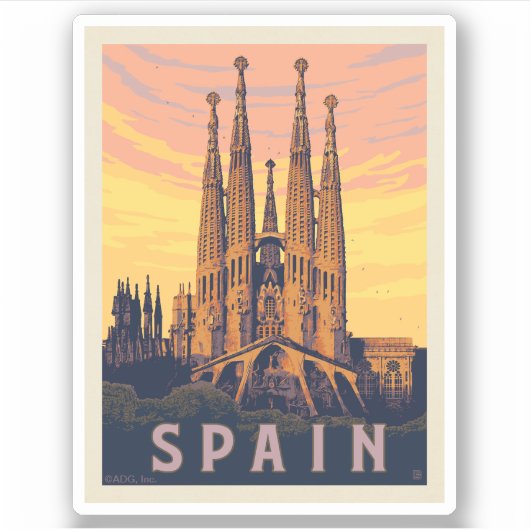Spanje | Familia Sagrada Sticker (Voorkant)
