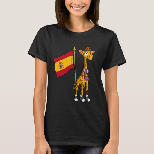 Spanje Fan Spanje Giraffe T-shirt (Voorkant)