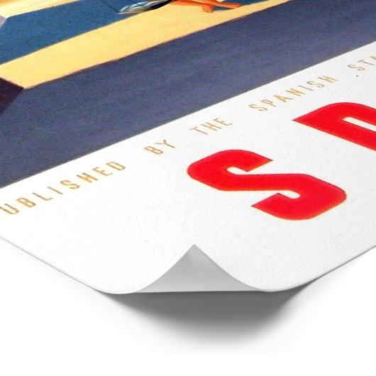 Spanje, Fisherman - Vintage Travel Poster (Hoek)