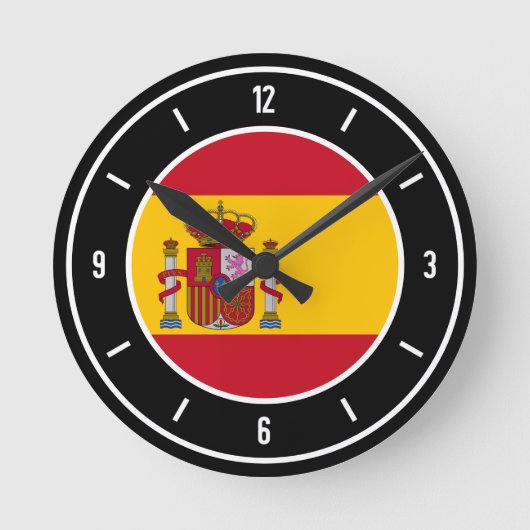 Spanje Flag Elegant Ronde Klok (Voorkant)