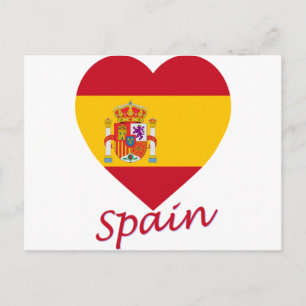 Spanje Flag Heart Briefkaart
