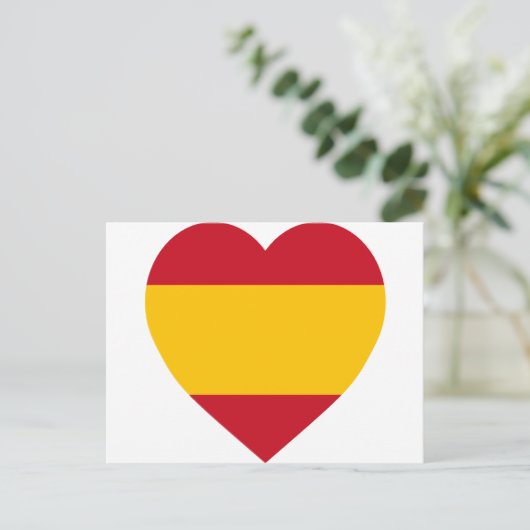 Spanje Flag Heart Briefkaart (Staand voorkant)