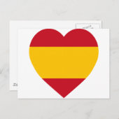 Spanje Flag Heart Briefkaart (Voorkant / Achterkant)