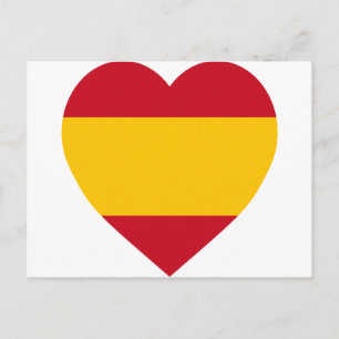 Spanje Flag Heart Briefkaart