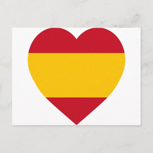 Spanje Flag Heart Briefkaart (Voorkant)