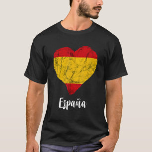 Spanje Flag Heart Espana Spaanse Pride Spaans roet T-shirt