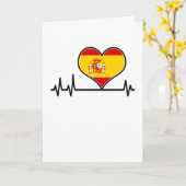 Spanje Flag Heart Heartbeat EKG Kaart (Gele Bloem)