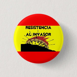 Spanje Flag Resistencia al invasor Ronde Button 3,2 Cm