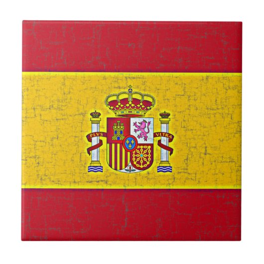 SPANJE FLAG Tile Tegeltje (Voorkant)