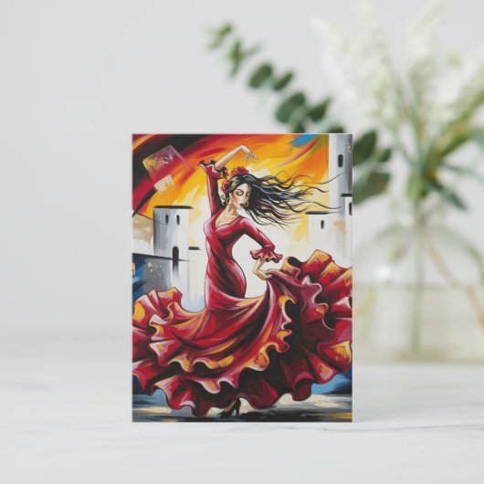 Spanje Flamenco Dancer Briefkaart (Staand voorkant)