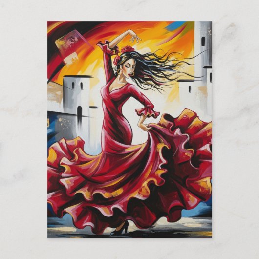 Spanje Flamenco Dancer Briefkaart (Voorkant)
