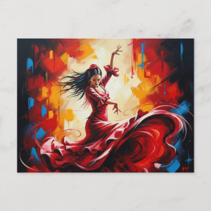 Spanje Flamenco Dancer Kleurrijk Briefkaart
