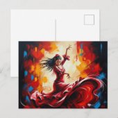 Spanje Flamenco Dancer Kleurrijk Briefkaart (Voorkant / Achterkant)