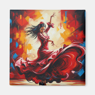 Spanje Flamenco Dancer Kleurrijk Magneet