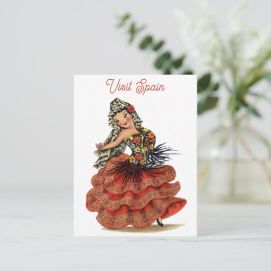  Spanje Flamenco Dancer Travel Briefkaart (Staand voorkant)
