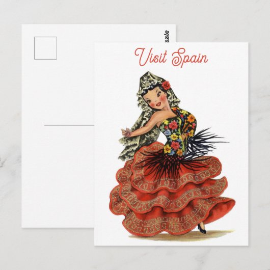Spanje Flamenco Dancer Travel Briefkaart (Voorkant / Achterkant)