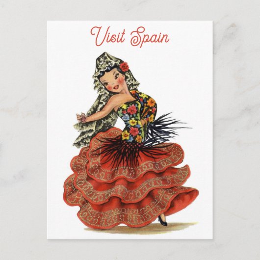 Spanje Flamenco Dancer Travel Briefkaart (Voorkant)