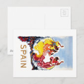  Spanje Flamenco Dancers Travel Poster Briefkaart (Voorkant / Achterkant)