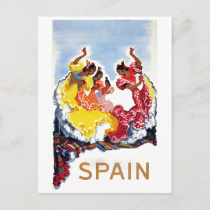  Spanje Flamenco Dancers Travel Poster Briefkaart