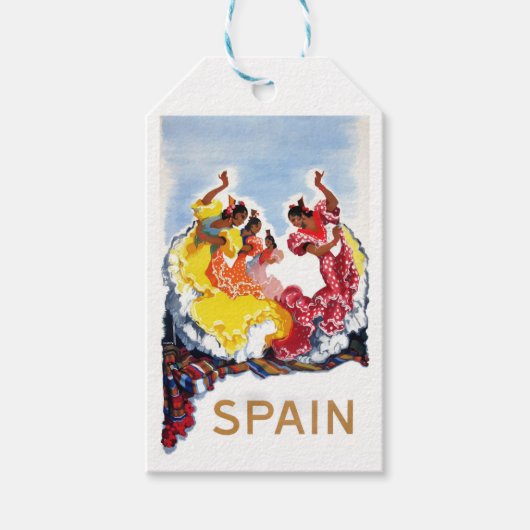  Spanje Flamenco Dancers Travel Poster Cadeaulabel (Voorkant)
