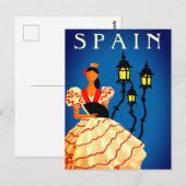 Spanje Flamenco Danser Poster Briefkaart (Voorkant / Achterkant)
