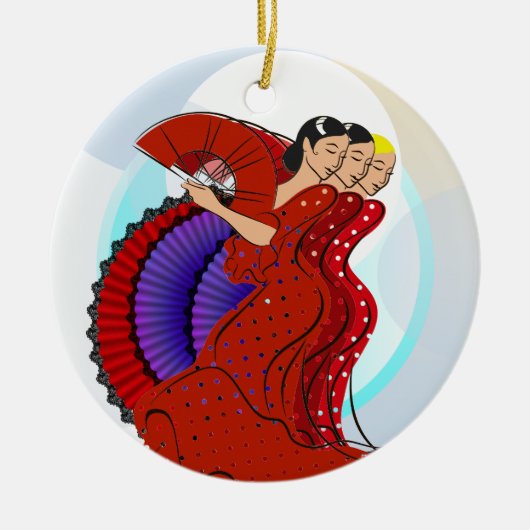 Spanje - Flamenco dansers Keramisch Ornament (Voorkant)