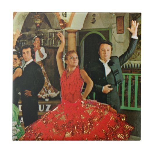  Spanje, Flamenco dansers Tegeltje (Voorkant)