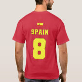 Spanje Football Voetbal Nationaal Team #8 T-shirt (Achterkant)