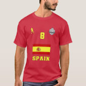 Spanje Football Voetbal Nationaal Team Jersey T-sh T-shirt (Voorkant)