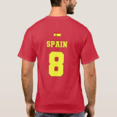 Spanje Football Voetbal Nationaal Team Jersey T-sh T-shirt (Achterkant)