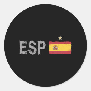 Spanje Football Voetbal Shirt Spaanse vlag Ronde Sticker