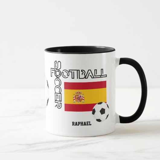 SPANJE Gepersonaliseerd Football Voetbal Mok (Rechts)