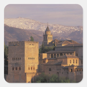 Spanje, Granada, Andalusië, Alhambra, 2 Vierkante Sticker